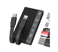 Lector Tarjeta USB C Lightning a SD(6en2)USB OTG 3.0 Adaptador Micro SD TF Card Reader para iPhone16 15 14 para iPad Tipo C Cargador Cable para Apple Cámara Fotos Memory Android Compatible Con Samsung