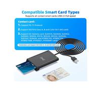 Lector Tarjetas Inteligentes 2 en 1 con Contacto + NFC. Lector/Grabador Tarjetas Inteligentes Doble Interfaz Conectado A PC. Lector Tarjetas