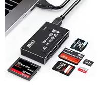 Lector Tarjetas Memoria USB 2.0 Múltiple 6 en 1 para SD SDHC MicroSD MMC CF XD MS M2 Mini SD, Adaptador Múltiple Memoria Todo en Uno con Transferencia de Alta Velocidad Compatible con Windows y Mac