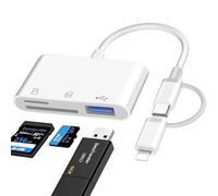 Lector Tarjetas SD iPhone, [Apple MFi Certified] 3 en 1 Adaptador Tarjeta SD i-Phone, Lightning SD Card Reader, Lector de Tarjetas SD para i-Phone, Adaptador S-D i-Phone para iPhone 16 15 14