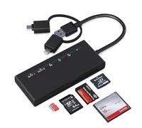 Lector Tarjetas SD/Micro SD/CF/XD/MS, 7 en 1 Adaptador de Concentrador de Tarjetas USB C & Lightning con 5 Gbps, Lector Tarjetas para Micro SD/SD/MMC/TF/SDXC/SDHC Leer 5 Tarjetas Simultáneamente