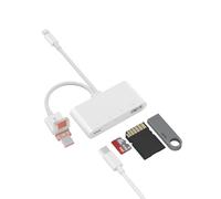 Lector Tarjetas SD para iPhone/iPad, Dispositivos USB-C y USB-A con Ranuras para Tarjetas Micro SD y SD, Compatible con SDHC/SDXC/MMC (Blanco-4 in 1 Lector Tarjetas SD)