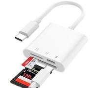 Lector Tarjetas SD USB C Adaptador Tarjetas SD con Doble Ranura Micro SD/TF, Adaptador de Tarjeta de Memoria de Fotografía para Galaxy S23/S22 - Carga y Lectura de Tarjetas simultáneas