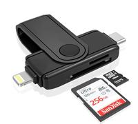 Lector Tarjetas SD USB C para iPhone 16/15 Pro MAX iPad Pro/Air/Mini MacBook Pro/Air (Leer Dos Tarjetas simultáneamente), USB C Lightning Adaptador Tarjeta para Micro SD/SD Card/TF