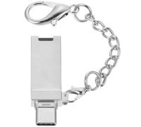 Lector Tipo C USB 2.0 Portátil de Aleación de Aluminio, Plata | Adaptador de Memoria Compacto, Plug And Play, Convertidor de Datos, Interfaz Type-c, Uso Móvil
