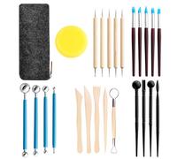 Lectorias 25 Piezas Herramientas Arcilla con Bolsa, Kit Ceramica Principiantes, Arcilla Herramienta, Juego de Modelado Alfarería para DIY Arte Cerámica Escultura, Pintura Roca, Tallado Artístico
