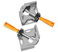 Lectorias 2Pcs sargento escuadra, herramientas carpinteria madera de Solo Mango, abrazadera de ángulo Aleacion de Aluminio con MandíBula Giratoria Ajustable Para Soldadura, 90° clip de esquina