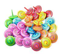 Lectorias 30 Pieza Peonzas de Madera de Colores, Peonza Trompo 6 Color, Trompos para Niños Mini, Juego de Peonzas Creativo para Fiestas de Cumpleaños de Niños o para Invitados Pequeños Regalos