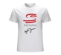 Lectoure Pure Camiseta de verano para hombre, diseño de Ayrton Senna, color blanco, blanco, L