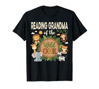 Lectura Abuela del Salvaje Safari Primer Cumpleaños Camiseta