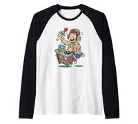 Lectura Amante de la Música Bibliotecario DJ Biblioteca Carr Camiseta Manga Raglan