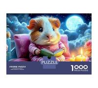 Lectura de Cobaya Puzzle 1000 Piezas Hamster Book Cartón Premium para Toda La Familia Descanso En Casa para Entretenimiento 52x38cm/1000pcs