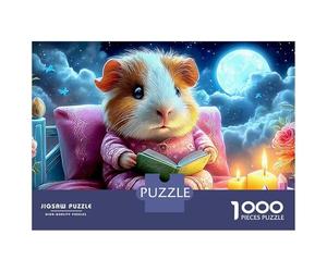 Lectura de Cobaya Puzzle 1000 Piezas Hamster Book Cartón Premium para Toda La Familia Descanso En Casa para Entretenimiento 52x38cm/1000pcs