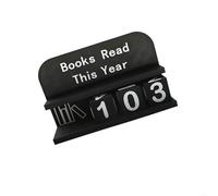 Lectura de libros para libros leídos este año con base y pantalla de números lineales para reconocimiento inmediato y ajuste sin esfuerzo (negro)