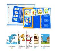 Lectura de tarjetas flash, tarjetas flash de jardín de infantes,Juguete de construcción de oraciones interactivas 80x | Suministros de clases educativos tempranos con fotos y textos Inglés Iluminación