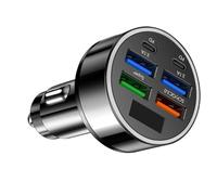 Lectura Digital de Carga de automóvil Inteligente 6 en 1 para de energía DC5V-3.1A Salida de 9V / 12V-1.8A PD5V-3.1A Carga rápida multipuertos
