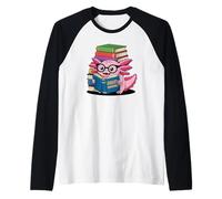 Lectura Divertida para Amantes de los Libros de Axolotl Adventures Camiseta Manga Raglan