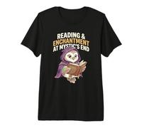 Lectura & Encantamiento en Mystics Cita M Owl Book Lover Club Camiseta Premium