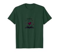 Lectura Entre el Libro de vinos y el Arte de los Amantes del Vino Camiseta, Hombre, Verde Bosque, L