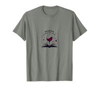 Lectura Entre el Libro de vinos y el Arte de los Amantes del Vino Camiseta, Hombre, Verde Militar Jaspeado, L