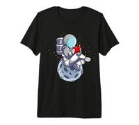Lectura Leer Libros Lector Nerd Dibujos Animados Astronauta Luna Camiseta Premium
