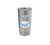 Lecturas de ficción para amantes de los libros & Margaritas Vaso térmico de acero inoxidable de doble pared