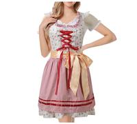 Lecturas En La Historia Medieval Oktoberfest Vestido De Mujer Manga Corta Vestido De Cerveza Vestido De Escenario Fem Bakugou Disfraz De Cosplay, Rosa., M