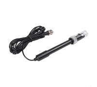 Lecturas precisas de pH con sonda de electrodo BNC 014, cable largo de 115 cm para probar agua potable, spas e hidroponía (negro, 2,95 m)