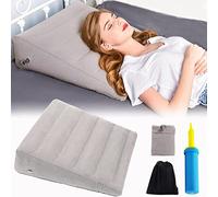 Lecxin MShengM - Almohada inflable de cuña - Almohada de cuña de viaje ligera y portátil para dormir, leer, postcirugía y elevación de piernas, almohada triangular con funda lavable, almohada de cuña