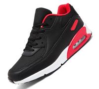 LECYGNB Zapatillas de Deporte Zapatillas Running Hombre Correr Jogging Caminar Gimnasio Deportives Tenis Trabajo Sneakers Ligeros Transpirables Negro Rojo EU 40