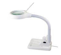 LED 5x 10x Lámpara de lupa de lupa - lámpara de escritorio de aumento, ajustable 36 lupa iluminada LED, cuello de cisne ajustable de altura para escritorio, mesa, manualidades, joyas, costura,