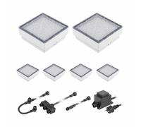 LED adoquín Gorgon empotrable de suelo para exterior 15x15cm 12V blanco frío