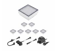 LED adoquín Gorgon empotrable de suelo para exterior 15x15cm 12V blanco frío