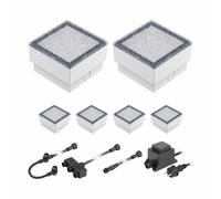 LED adoquín Gorgon luz empotrada en el suelo para exteriores 10x10cm 12V blanco