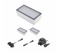 LED adoquín Gorgon luz empotrada en el suelo para exteriores 20x10cm 12V azul