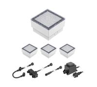 LED adoquín Gorgon suelo luz empotrada para exteriores 10x10cm 12V azul 4pcs