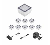LED adoquín Gorgon suelo luz empotrada para exteriores 10x10cm 12V blanco