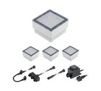 LED adoquín Gorgon suelo luz empotrada para exteriores 10x10cm 12V blanco