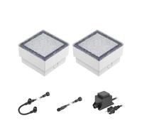 LED adoquín Gorgon suelo luz empotrada para exteriores 10x10cm 12V blanco