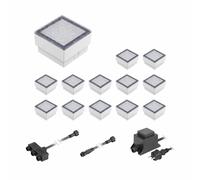 LED adoquín Gorgon suelo luz empotrada para exteriores 10x10cm 12V blanco