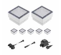 LED adoquín Gorgon suelo luz empotrada para exteriores 10x10cm 12V blanco