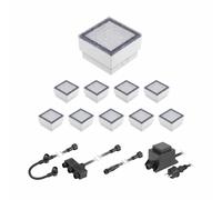 LED adoquín Gorgon suelo luz empotrada para exteriores 10x10cm 12V blanco frío