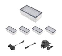 LED adoquín Gorgon suelo luz empotrada para exteriores 20x10cm 12V azul 5pcs