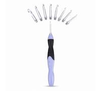 LED Agujas de Ganchillos 9 en 1 Recargable USB Light Up Ganchillo Agujas LED Regulable con 9 Cabezales Intercambiables, 2,5 mm - 6,5 mm Ganchillo con Luz, Regalo para Mujeres/Mamá (Púrpura)