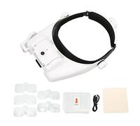 LED Ajustable LED Ajustable de Diadema 23 Tipos de Lupa Recargable de Lupa de Montaje en la Cabeza para Modelado de Manualidades