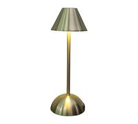 LED Akku Tischlampe Aus Metall, Kabellose Restaurant Tischleuchte Retro, Aufladbar Außen Tischlampe Vintage, Touch Dimmbare Schreibtischlampe, 3 Beleuchtungsmodi (Color oro arena)