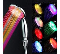 LED Alcachofa de Ducha, Cabeza Ducha Alta Presion de Mano, Con Luces LED de 7 Colores 2 Tipos de Modos de Lluvia Ahorre 40% de Agua