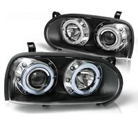 Tuning-Tec LED Angel Eyes Faros Delanteros Para VW Golf 3 91-97 Negro