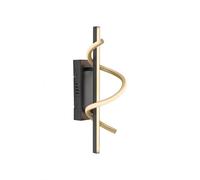 LED Aplique Metal Pasillo Salón H:41CM Negro Latón 3000K Wandleuchte