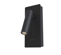 LED Aplique Negro Flexible Interruptor Oficina B: 6,5 CM 3000K USB Aplique